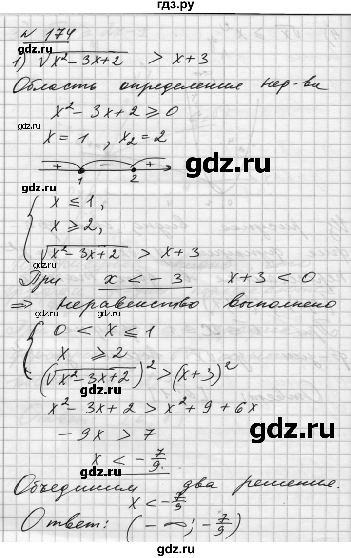 ГДЗ по алгебре 10‐11 класс  Алимов  Базовый и углубленный уровень упражнение - 174, Решебник №1