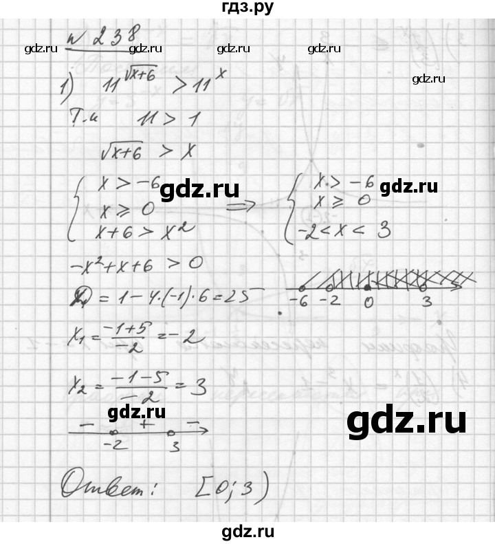 ГДЗ по алгебре 10‐11 класс  Алимов  Базовый и углубленный уровень упражнение - 238, Решебник №1