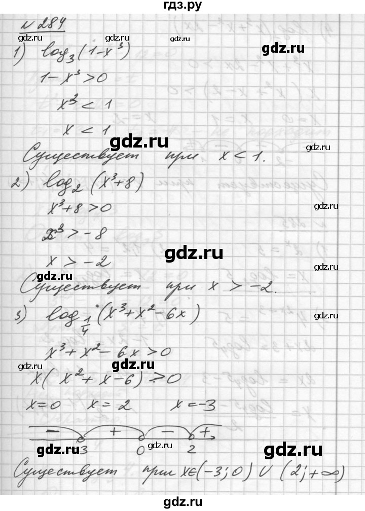 ГДЗ по алгебре 10‐11 класс  Алимов  Базовый и углубленный уровень упражнение - 284, Решебник №1