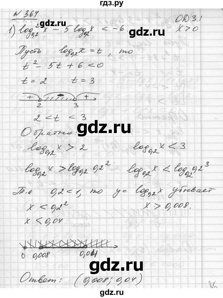 ГДЗ по алгебре 10‐11 класс  Алимов  Базовый и углубленный уровень упражнение - 364, Решебник №1