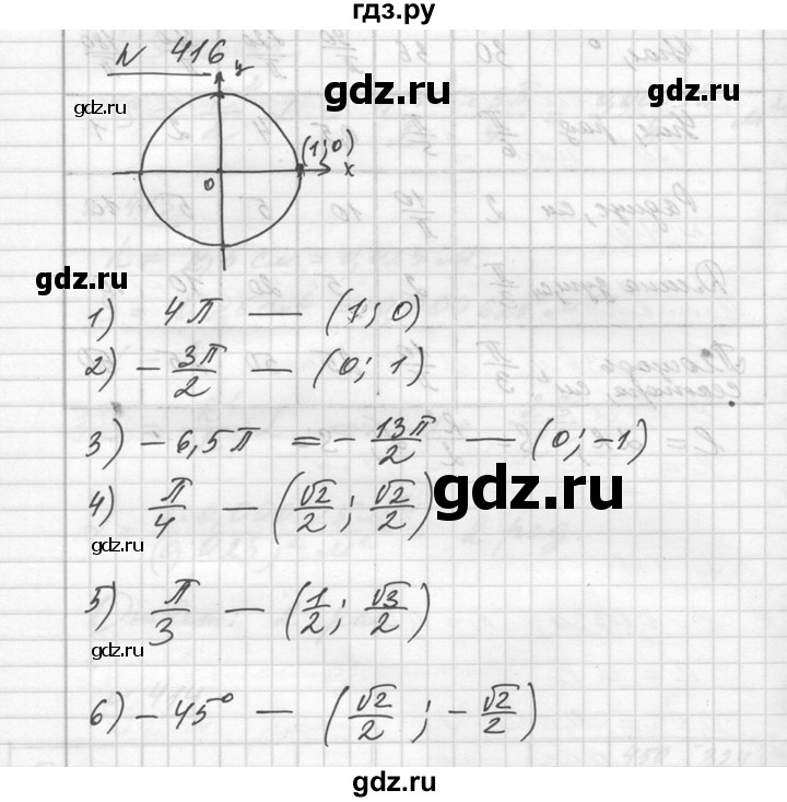 ГДЗ по алгебре 10‐11 класс  Алимов  Базовый и углубленный уровень упражнение - 416, Решебник №1