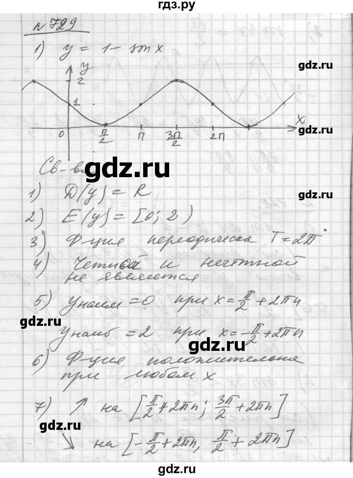 ГДЗ по алгебре 10‐11 класс  Алимов  Базовый и углубленный уровень упражнение - 729, Решебник №1