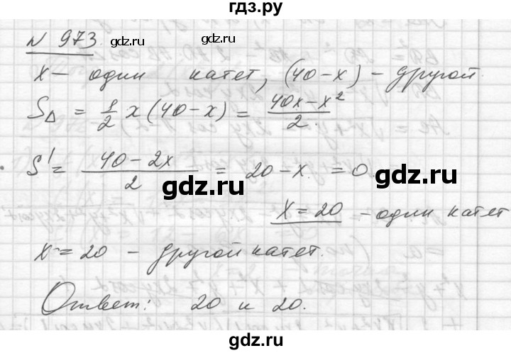 ГДЗ по алгебре 10‐11 класс  Алимов  Базовый и углубленный уровень упражнение - 973, Решебник №1