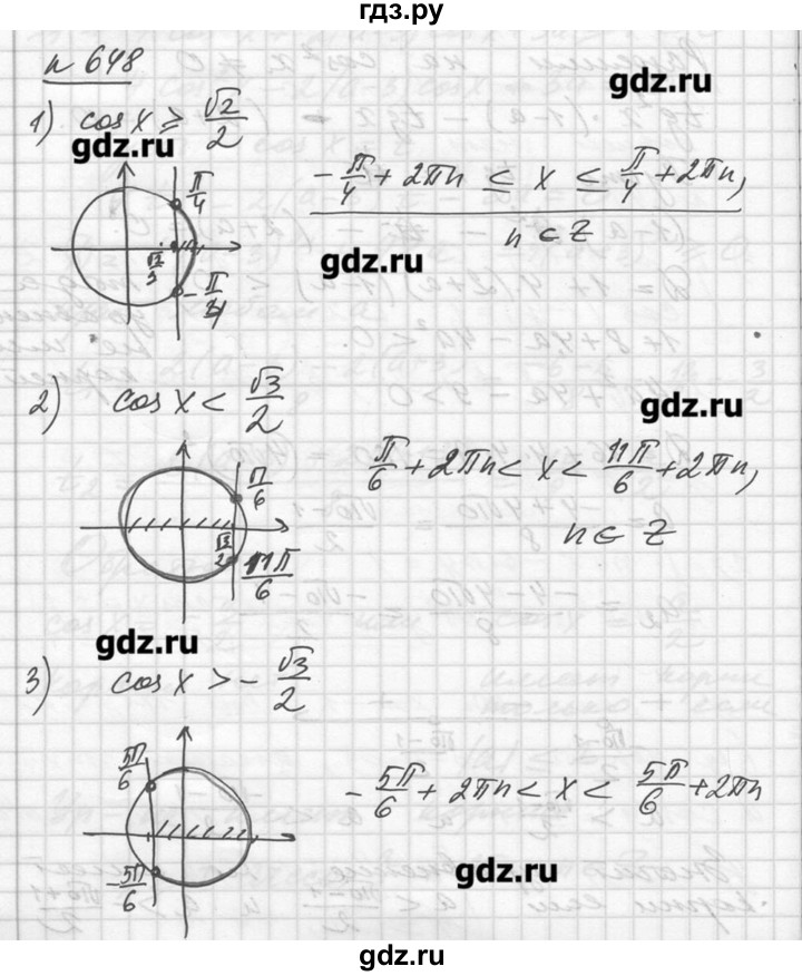 ГДЗ Упражнение 648 Алгебра 10‐11 Класс Алимов, Колягин