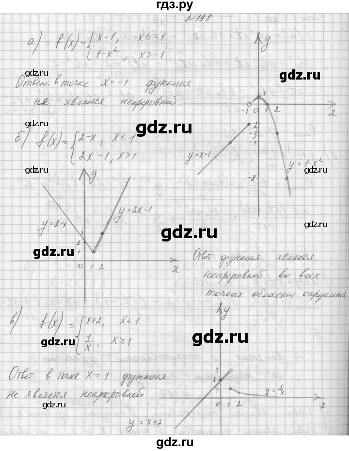 ГДЗ по алгебре 10‐11 класс  Колмогоров   номер - 198, Решебник №1