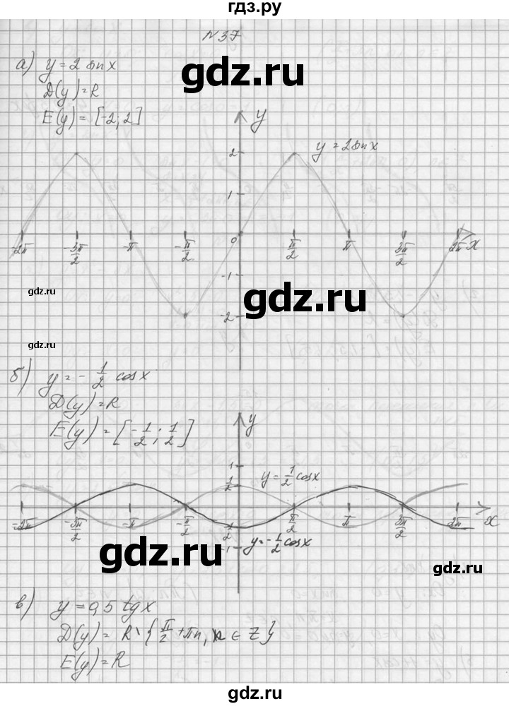 ГДЗ по алгебре 10‐11 класс  Колмогоров   номер - 37, Решебник №1