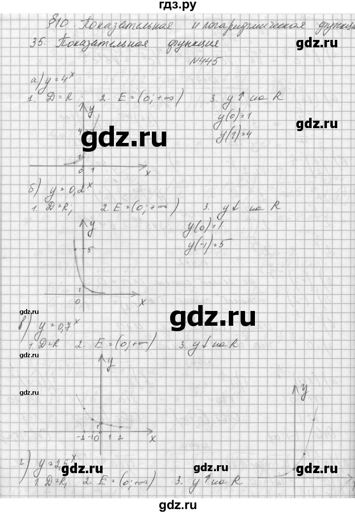ГДЗ по алгебре 10‐11 класс  Колмогоров   номер - 445, Решебник №1