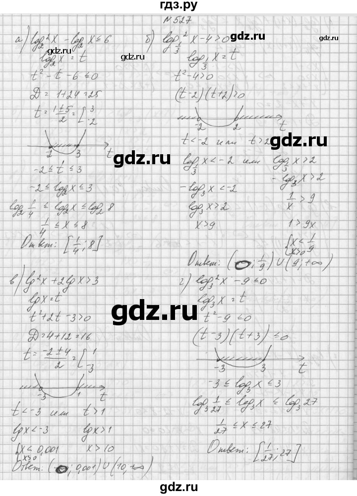 ГДЗ по алгебре 10‐11 класс  Колмогоров   номер - 527, Решебник №1