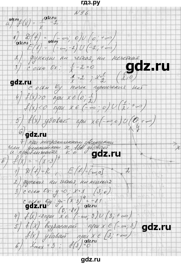 ГДЗ по алгебре 10‐11 класс  Колмогоров   номер - 96, Решебник №1