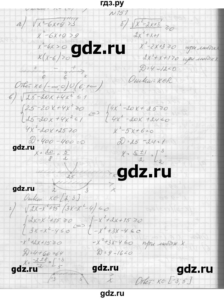 ГДЗ по алгебре 10‐11 класс  Колмогоров   повторение - 151, Решебник №1