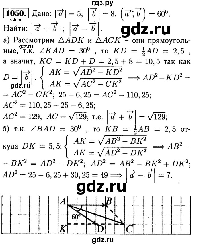 ГДЗ по геометрии 7‐9 класс  Атанасян   глава 11. задача - 1050, Решебник №2 к учебнику 2016