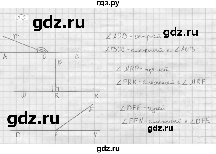 ГДЗ по Геометрия за 7-9 классы Атанасян, Бутузов, Кадомцев ответ на задачу 55, Решебник 2016 №1