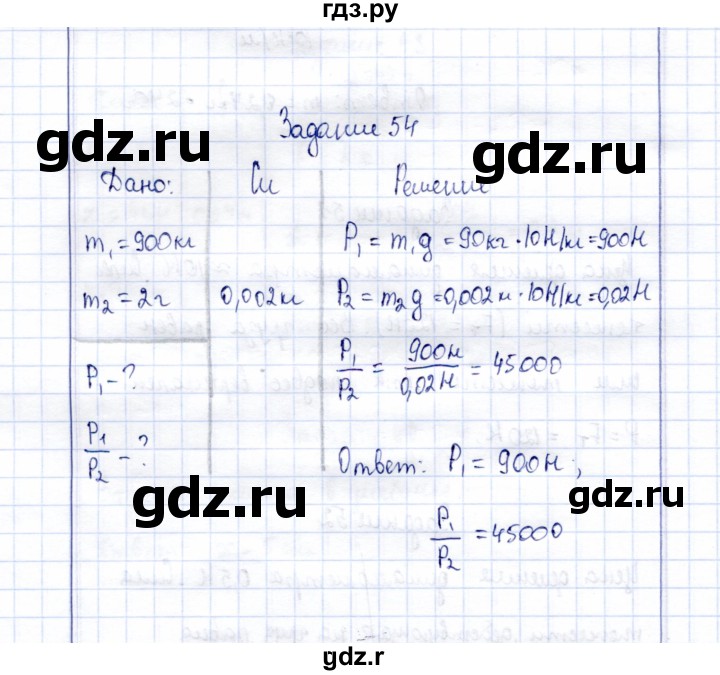 ГДЗ по физике 7 класс  Громов   задача - 54, Решебник к учебнику 2015