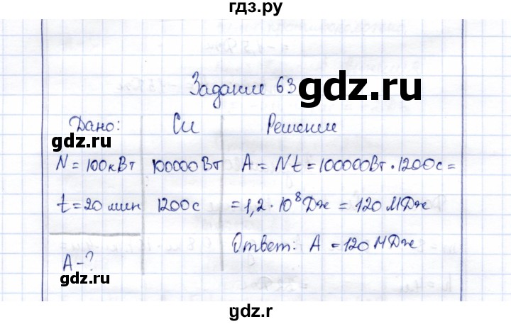 ГДЗ по физике 7 класс  Громов   задача - 63, Решебник к учебнику 2015
