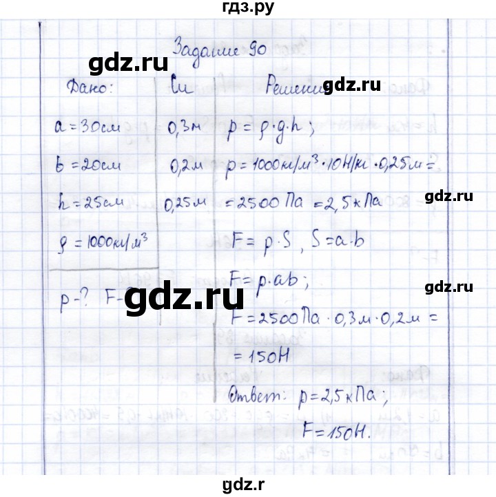 ГДЗ по физике 7 класс  Громов   задача - 90, Решебник к учебнику 2015