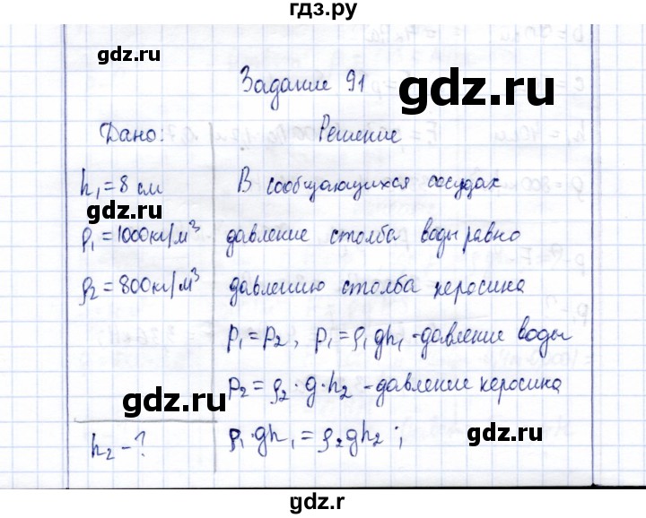 ГДЗ по физике 7 класс  Громов   задача - 91, Решебник к учебнику 2015