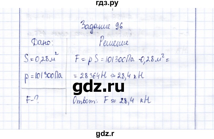 ГДЗ по физике 7 класс  Громов   задача - 96, Решебник к учебнику 2015