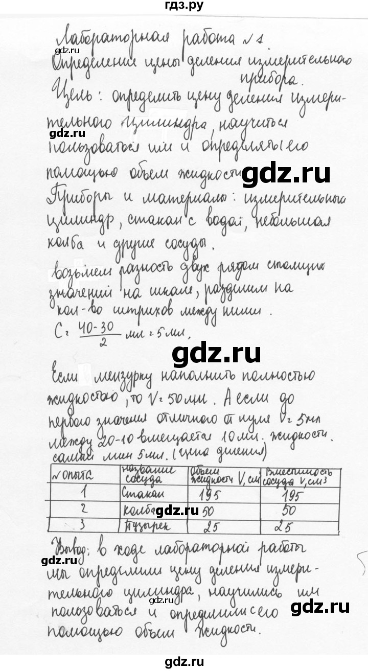 Gdz Laboratornaya Rabota 1 Fizika 7 Klass Peryshkin Ivanov