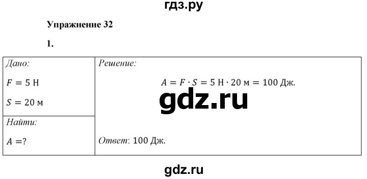 ГДЗ по физике 7 класс  Перышкин  Базовый уровень §50 / упражнение 32 - 1, Решебник к учебнику 2021 (Просвещение)