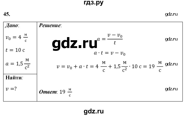 ГДЗ по физике 7 класс  Перышкин  Базовый уровень задача - 45, Решебник к учебнику 2021 (Просвещение)