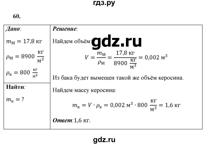 ГДЗ по физике 7 класс  Перышкин  Базовый уровень задача - 60, Решебник к учебнику 2021 (Просвещение)