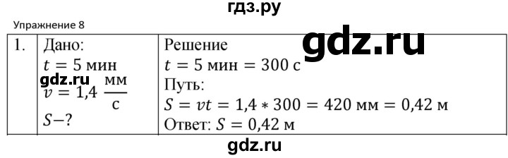 ГДЗ по физике 7 класс  Перышкин  Базовый уровень §17 / упражнение 8 - 1, Решебник к учебнику 2023 (Просвещение)