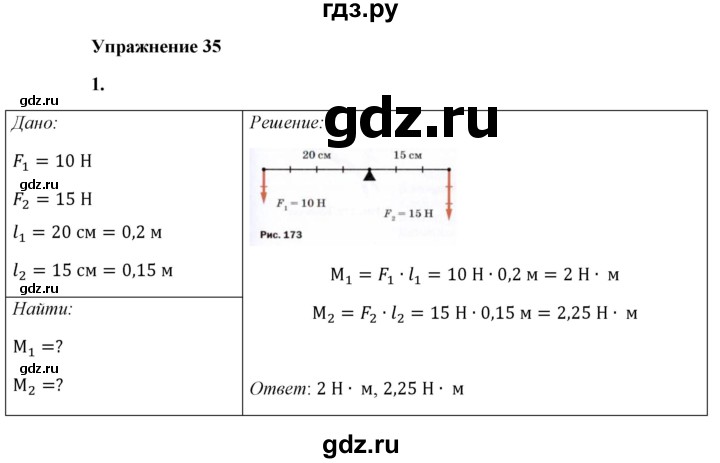 ГДЗ по физике 7 класс  Перышкин  Базовый уровень §54 / упражнение 35 - 1, Решебник к учебнику 2023 (Просвещение)