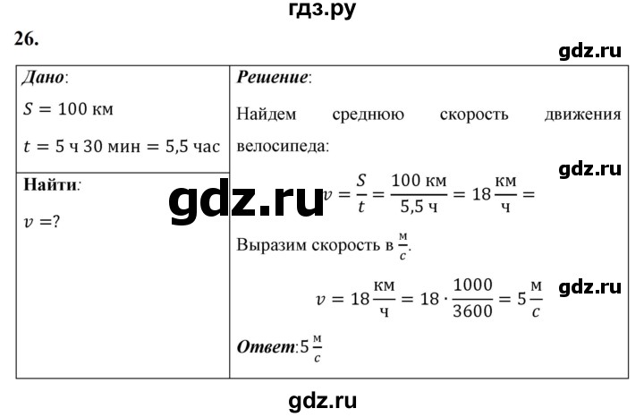 ГДЗ по физике 7 класс  Перышкин  Базовый уровень задача - 26, Решебник к учебнику 2023 (Просвещение)