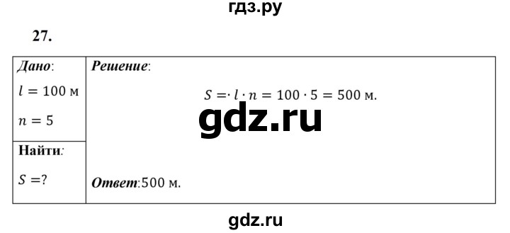ГДЗ по физике 7 класс  Перышкин  Базовый уровень задача - 27, Решебник к учебнику 2023 (Просвещение)