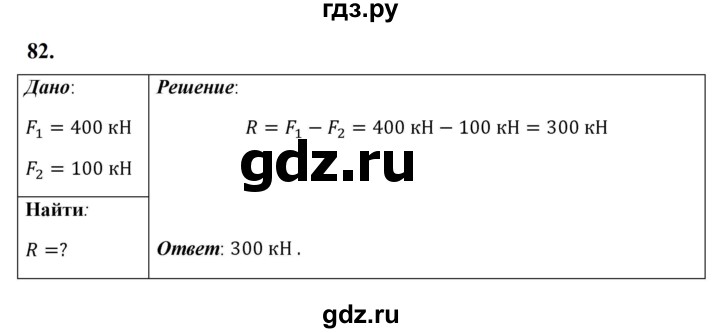 ГДЗ по физике 7 класс  Перышкин  Базовый уровень задача - 82, Решебник к учебнику 2023 (Просвещение)