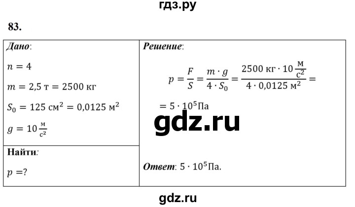 ГДЗ по физике 7 класс  Перышкин  Базовый уровень задача - 83, Решебник к учебнику 2023 (Просвещение)