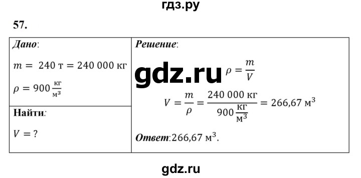 ГДЗ по физике 7 класс  Перышкин  Базовый уровень задача - 57, Решебник к учебнику 2023 (Просвещение)