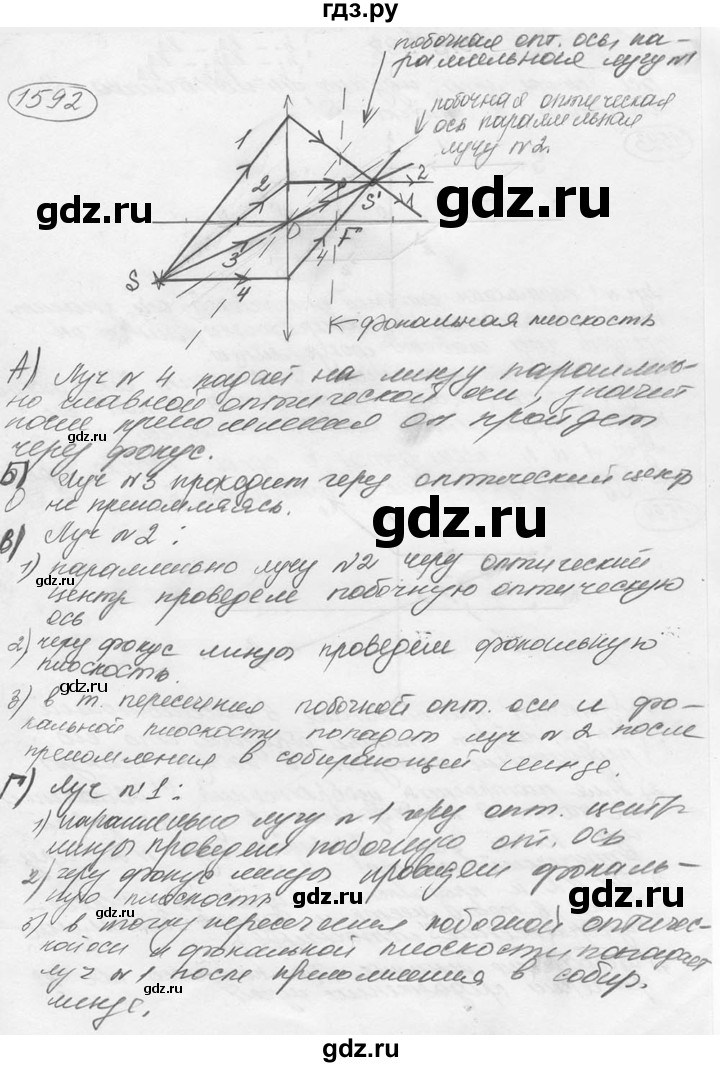 ГДЗ по физике 7‐9 класс Лукашик сборник задач  номер - 1592, решебник