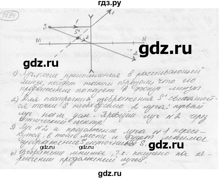 ГДЗ по физике 7‐9 класс Лукашик сборник задач  номер - 1594, решебник