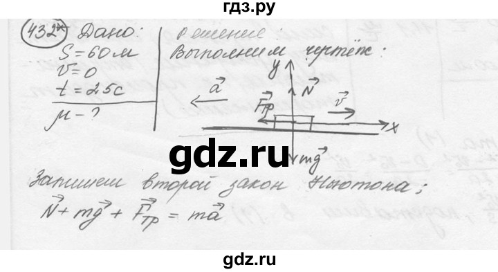ГДЗ по физике 7‐9 класс Лукашик сборник задач  номер - 432, решебник