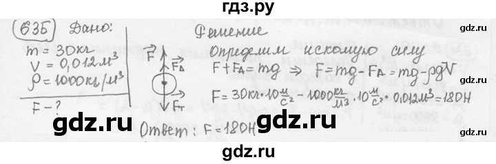 ГДЗ по физике 7‐9 класс Лукашик сборник задач  номер - 635, решебник