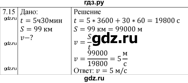 ГДЗ по физике 7‐9 класс Лукашик сборник задач  §7 - 7.15 [124], Решебник 2023