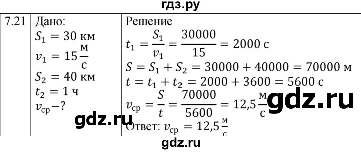 ГДЗ по физике 7‐9 класс Лукашик сборник задач  §7 - 7.21 [136], Решебник 2023