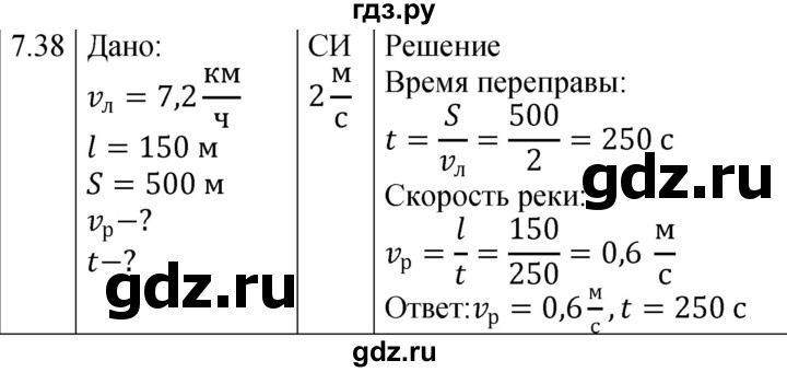 ГДЗ по физике 7‐9 класс Лукашик сборник задач  §7 - 7.38* [144*], Решебник 2023