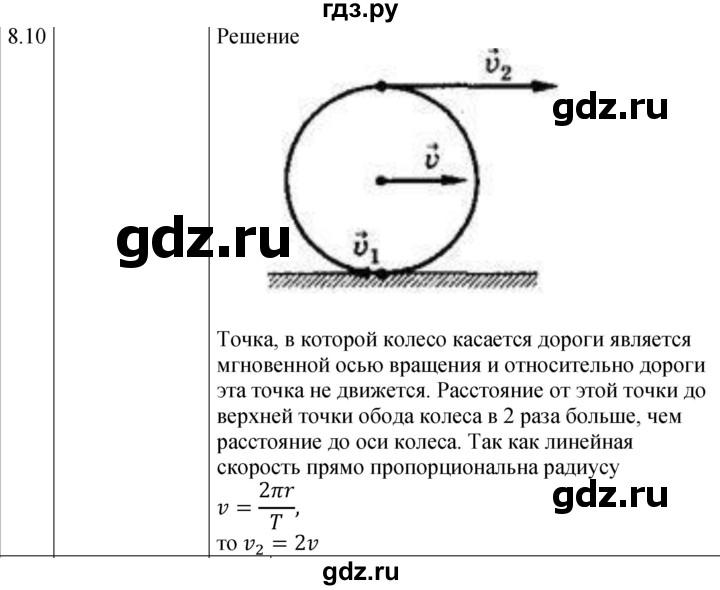 ГДЗ по физике 7‐9 класс Лукашик сборник задач  §8 - 8.10 [Н], Решебник 2023