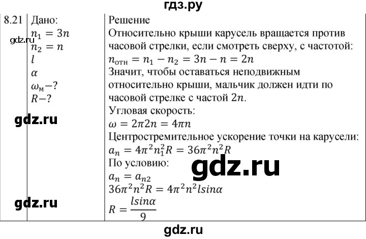 ГДЗ по физике 7‐9 класс Лукашик сборник задач  §8 - 8.21 [Д. 16], Решебник 2023
