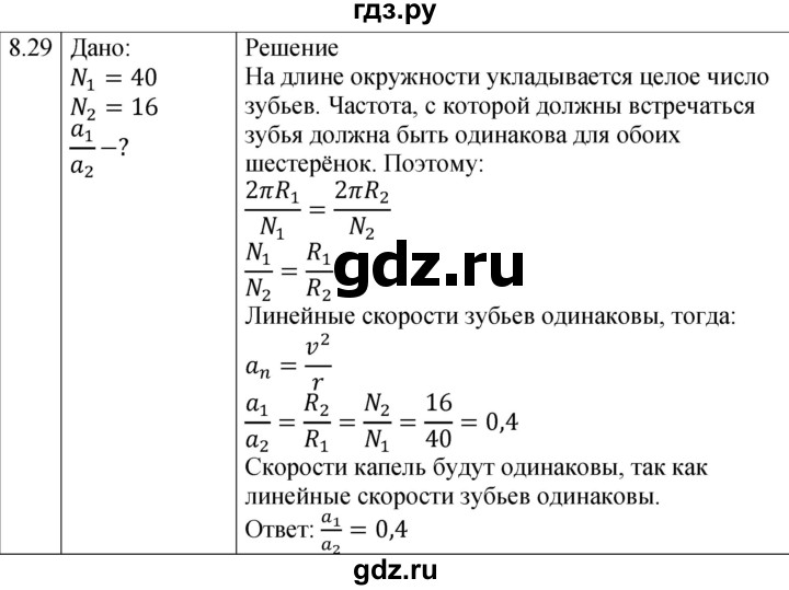 ГДЗ по физике 7‐9 класс Лукашик сборник задач  §8 - 8.29 [Д. 12], Решебник 2023
