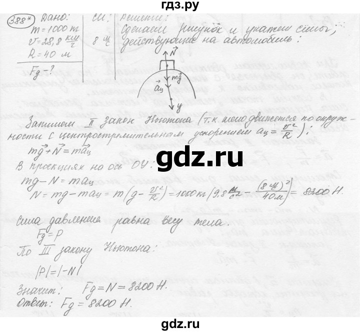 ГДЗ по физике 7‐9 класс Лукашик сборник задач  §17 - 17.20* [388*], Решебник 2015