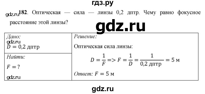 ГДЗ по физике 8 класс Громов   задача - 182, Решебник