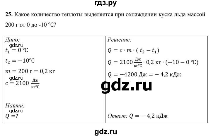 ГДЗ по физике 8 класс Громов   задача - 25, Решебник