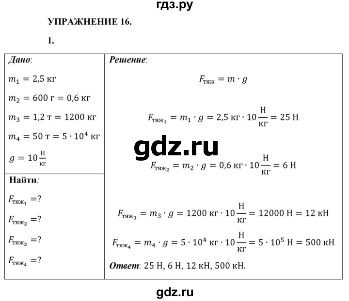 ГДЗ по физике 9 класс Перышкин  Базовый уровень §16 / упражнение 16 - 1, Решебник к учебнику 2021 (Просвещение)