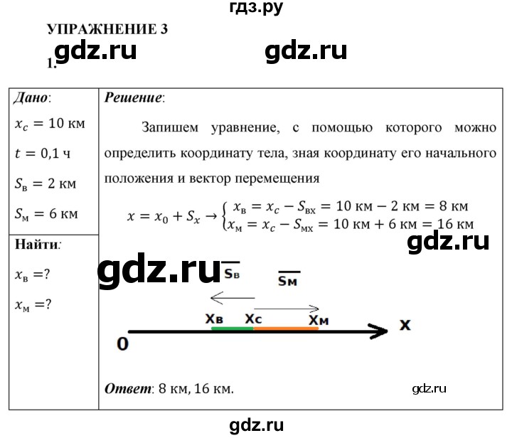 ГДЗ по физике 9 класс Перышкин  Базовый уровень §3 / упражнение 3 - 1, Решебник к учебнику 2021 (Просвещение)