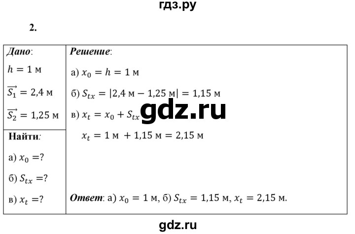 ГДЗ по физике 9 класс Перышкин  Базовый уровень §3 / упражнение 3 - 2, Решебник к учебнику 2021 (Просвещение)