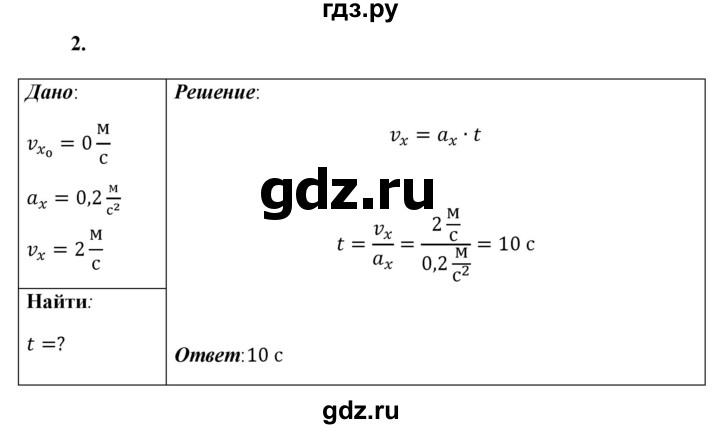 ГДЗ по физике 9 класс Перышкин  Базовый уровень §6 / упражнение 6 - 2, Решебник к учебнику 2021 (Просвещение)