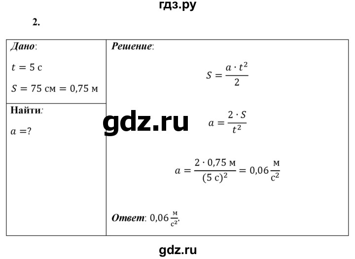 ГДЗ по физике 9 класс Перышкин  Базовый уровень §8 / упражнение 8 - 2, Решебник к учебнику 2021 (Просвещение)